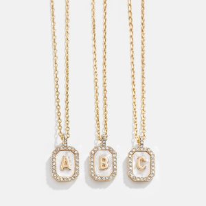 Gold & Mother of Pearl Initial Necklace - Mother Of Pearl
