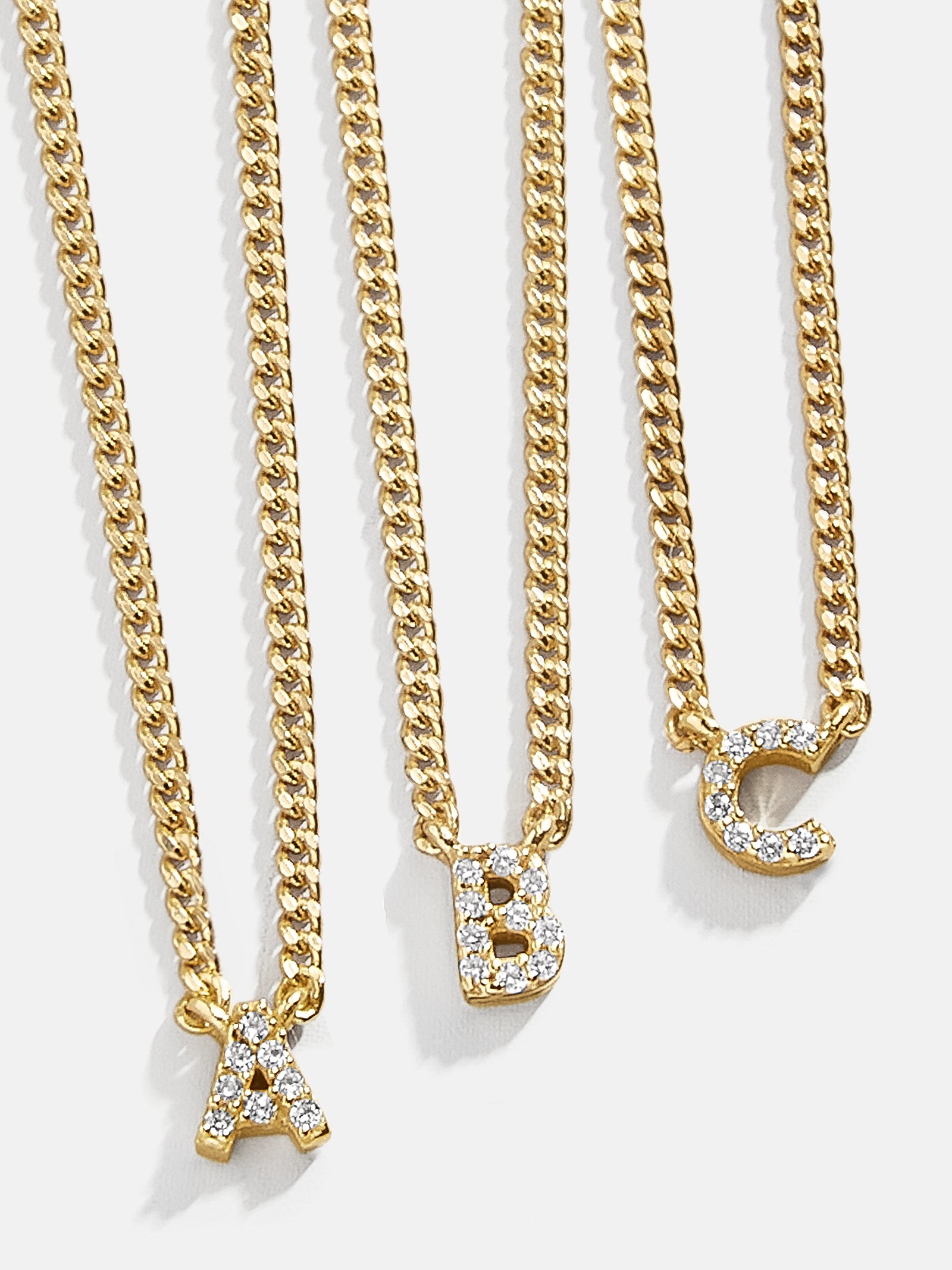 18K Gold Mini Initial Necklace - Gold/Pav??