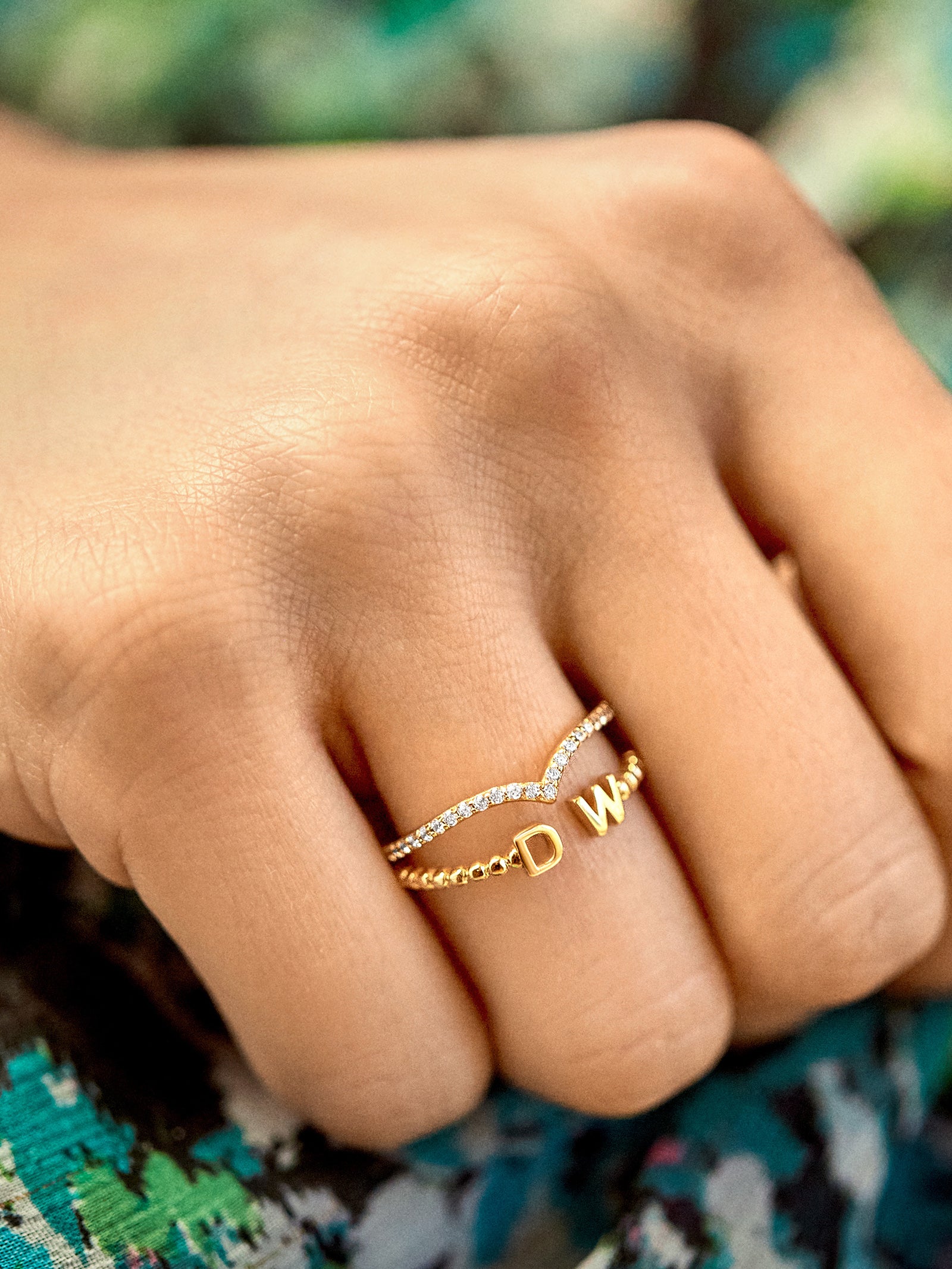 18K Gold Custom Initial Ring - Gold - Image 4