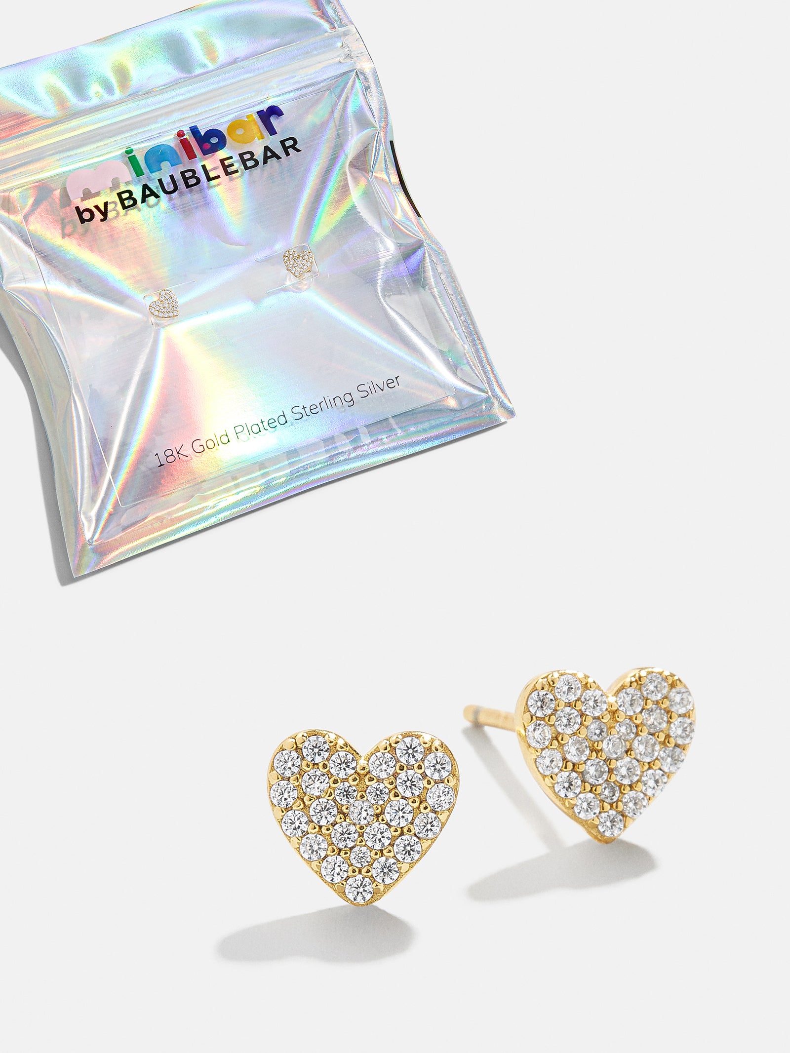Whole Lotta Heart 18K Gold Kids' Earrings - Pav?? Heart - Image 3