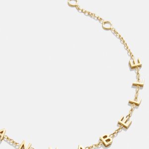 Mini 18K Gold Custom Spaced Letter Name Bracelet - 18K Gold