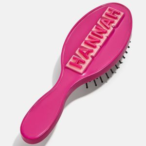Mini Block Font Custom Hair Brush - Magenta