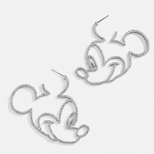 Disney Mickey Mouse Silver Outline Earrings - Mickey Mouse