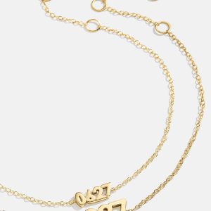 18K Gold Block Font Custom Number Bracelet - Block Font Numbers