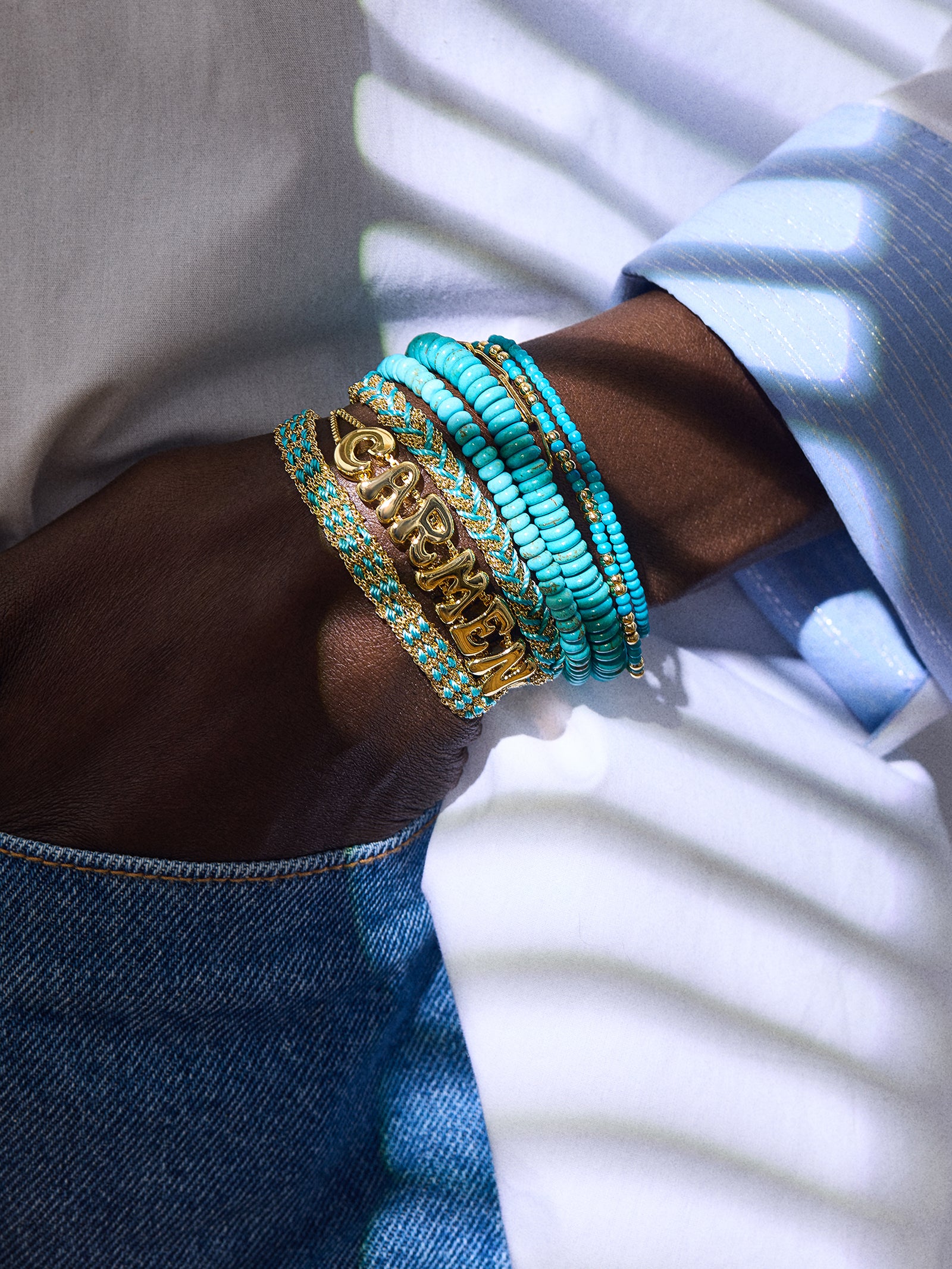 Hannah Bracelet Set - Aqua - Image 2