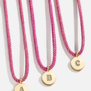 Kids' Initial Pendant Necklace - Pink