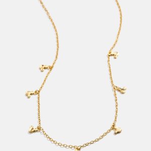 Mickey Mouse Disney 18K Gold Plated Sterling Silver Repeating Necklace - Gold