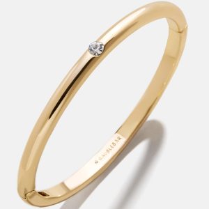 Nadia Classic Hinge Bangle - Classic Thin Gold Single Bezel