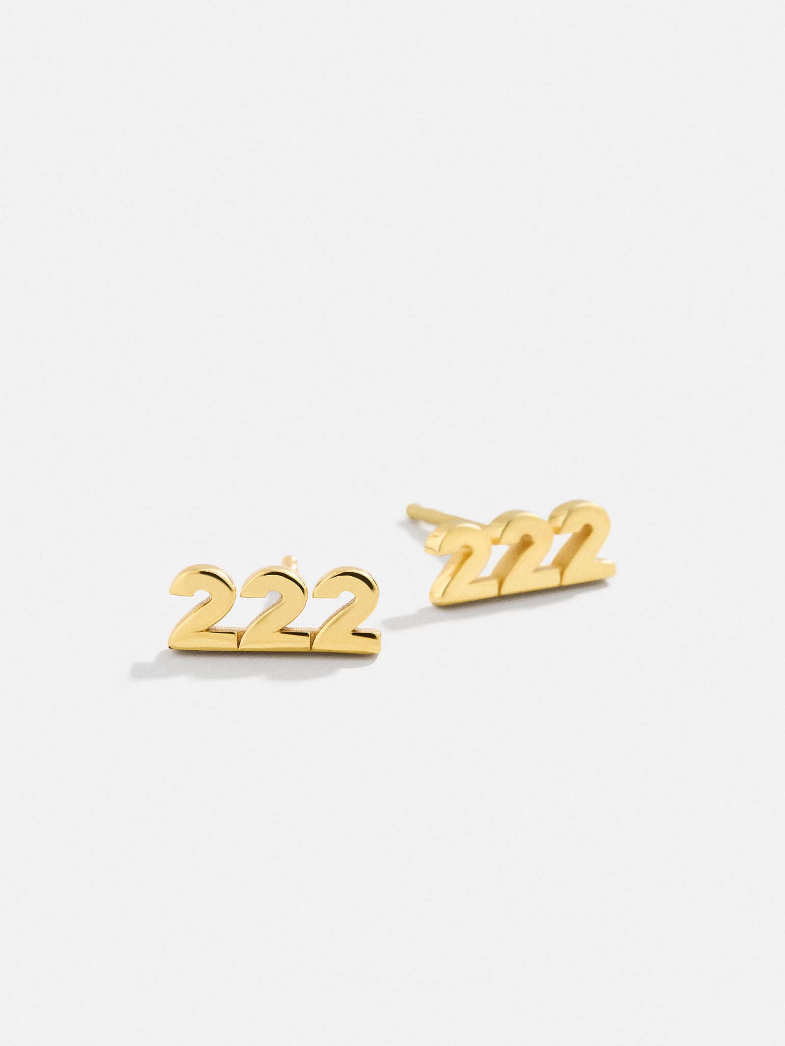 18K Gold Angel Number Earrings - Gold - Image 4