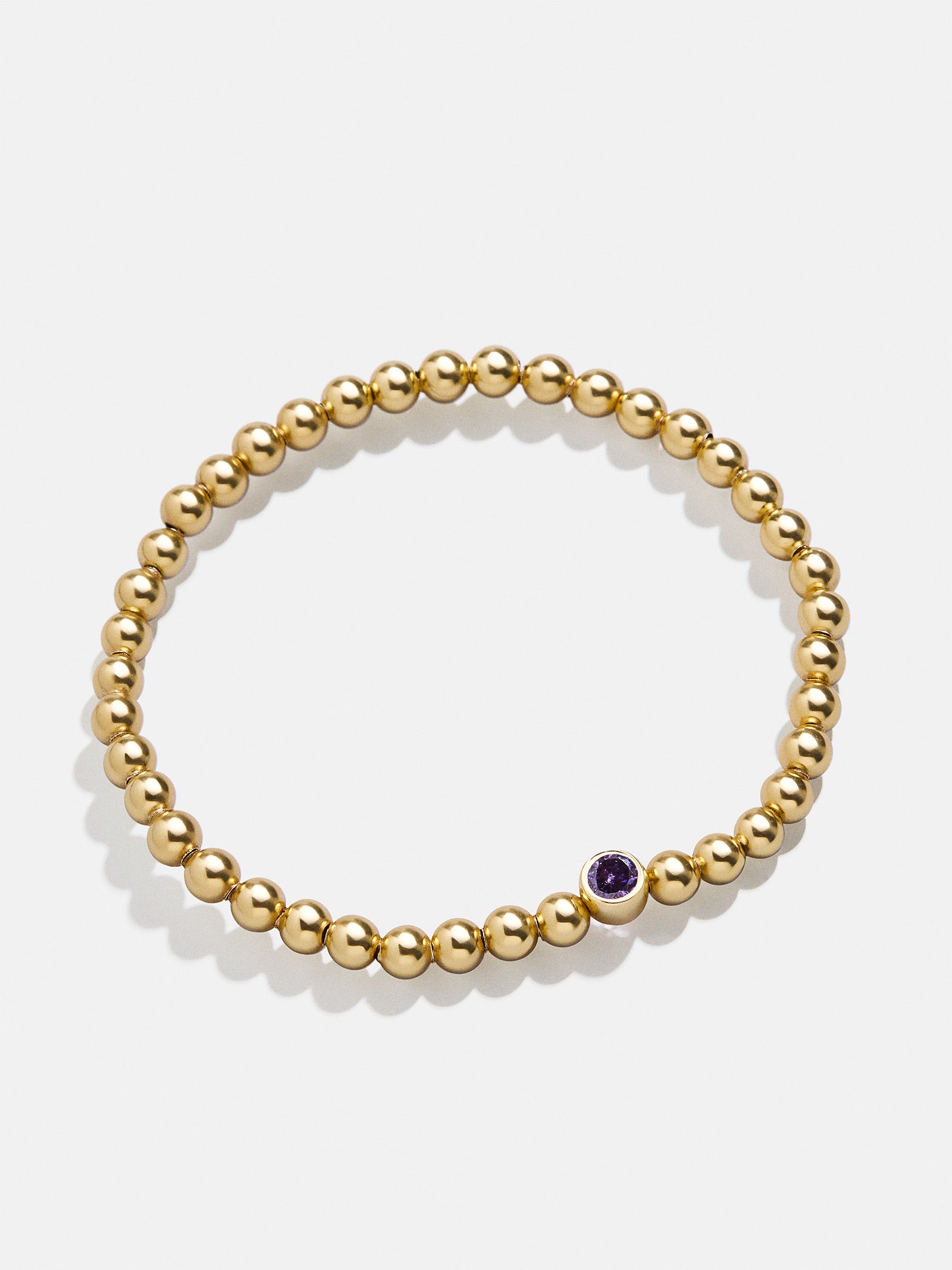 18K Gold Birthstone Pisa Bracelet - Light Amethyst - Image 3
