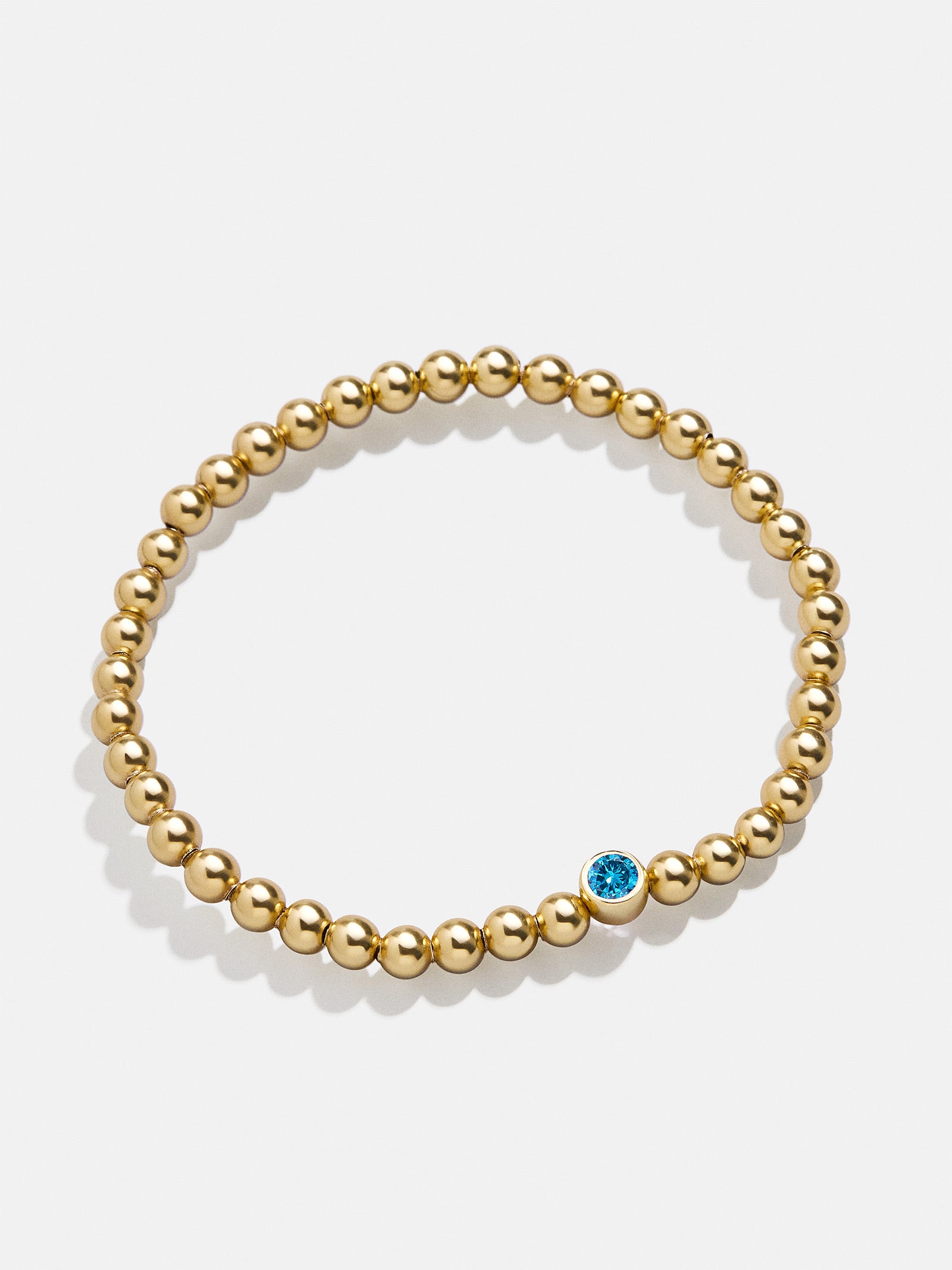 18K Gold Birthstone Pisa Bracelet - Blue Zircon - Image 3