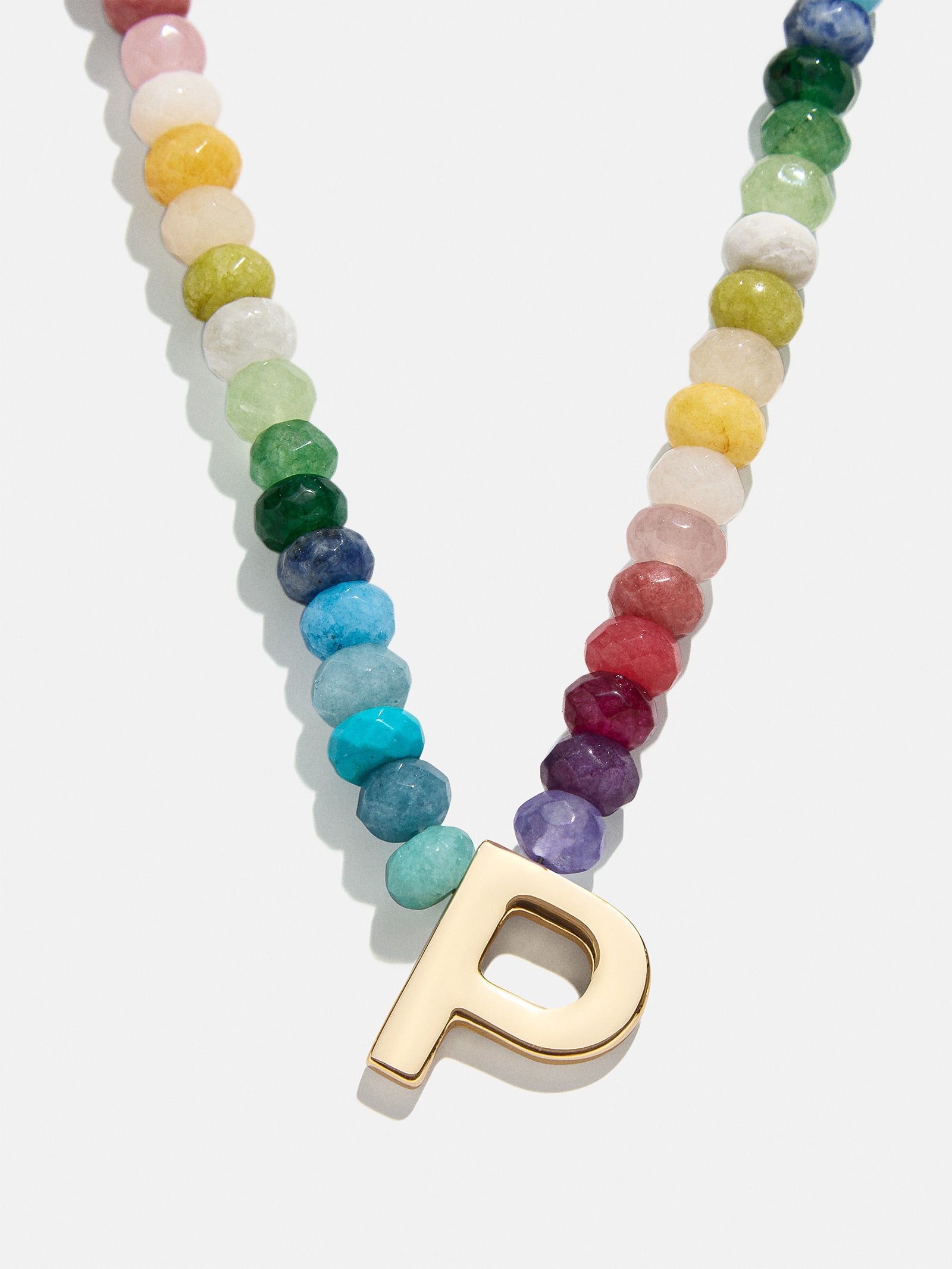 Semi-Precious Block Initial Necklace - Multi - Image 18