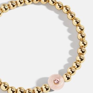 Semi-Precious Birthstone Pisa Bracelet - Rose Quartz