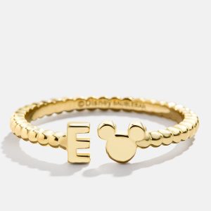 Disney Mickey Mouse 18K Gold Plated Sterling Silver Custom Ring - Gold/Pav??