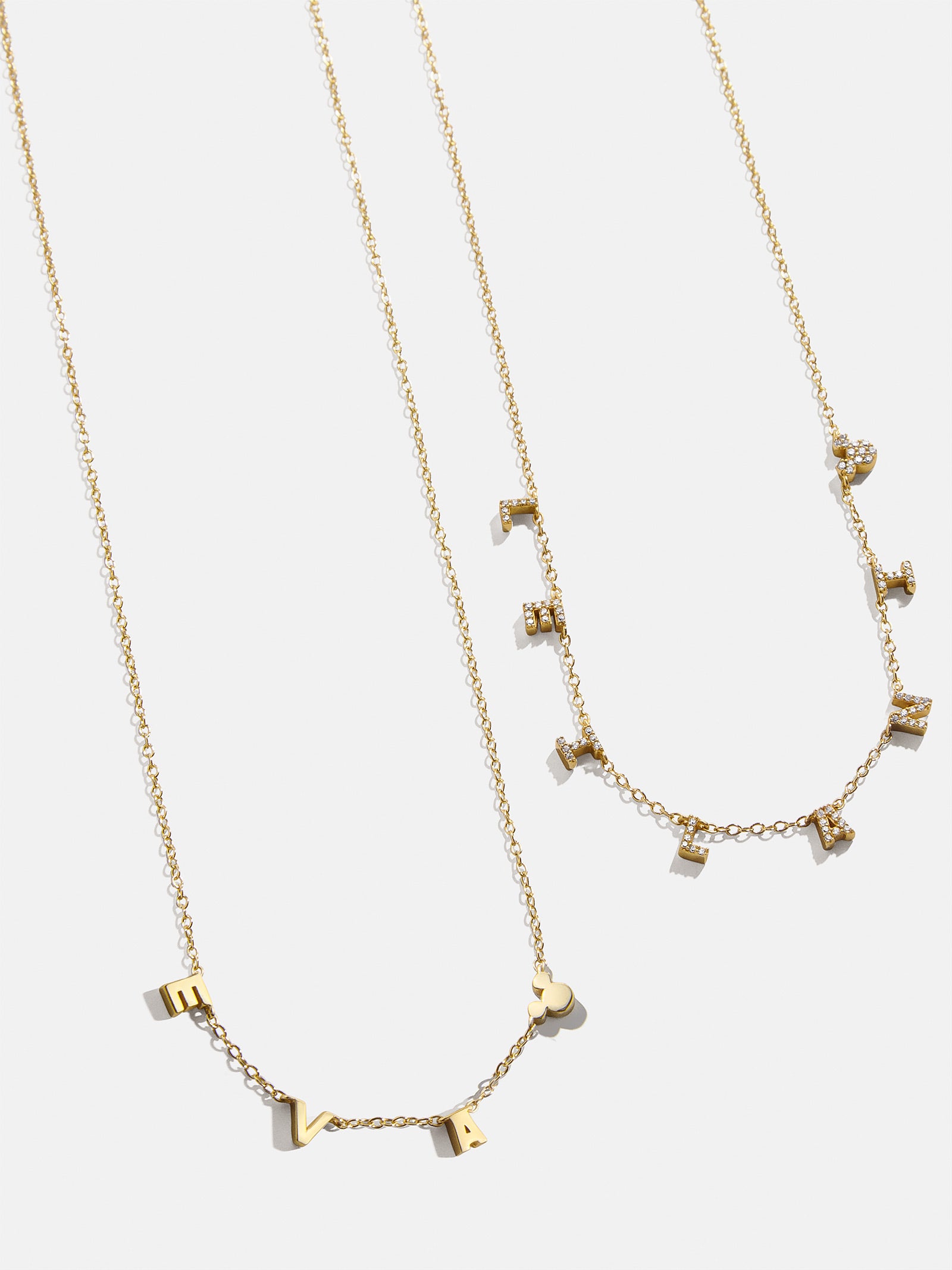 Disney Mickey Mouse 18K Gold Plated Sterling Silver Spaced Custom Necklace - Gold