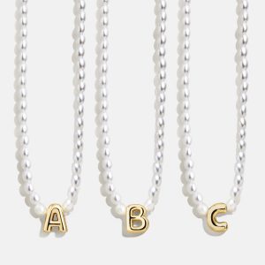 Playful Pearls Kids' Initial Necklace - Gold/Pearl