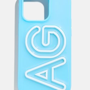 Fine Line Custom iPhone Case - Light Blue/White