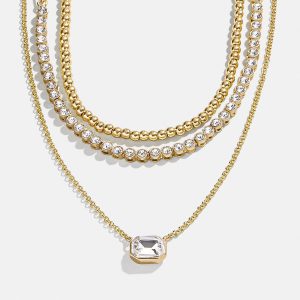 Kenna Layered Necklace - Gold/Pav??