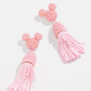 Disney Mickey Mouse Tassel Earrings - Light Pink