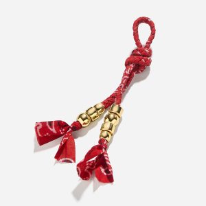 Braided Bandana Bag Charm - Red