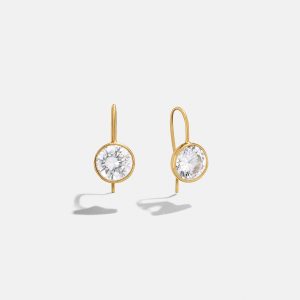 Fallon 18K Gold Bezel Earrings - Gold/Pav??