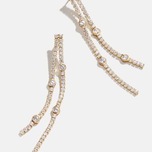 Lyanna 18K Gold Drop Earrings - Gold/Pav??