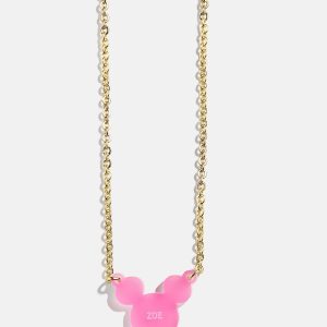 Disney Mickey Mouse Acrylic Custom Necklace - Translucent Magenta
