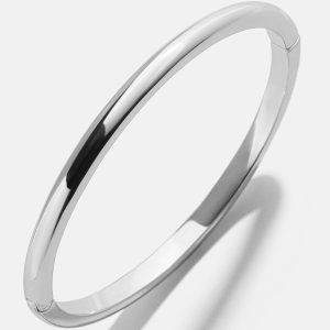 Nadia Classic Hinge Bangle - Classic Thin Silver