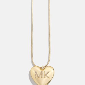 Millie Bubble Heart Custom Initial Necklace - Gold