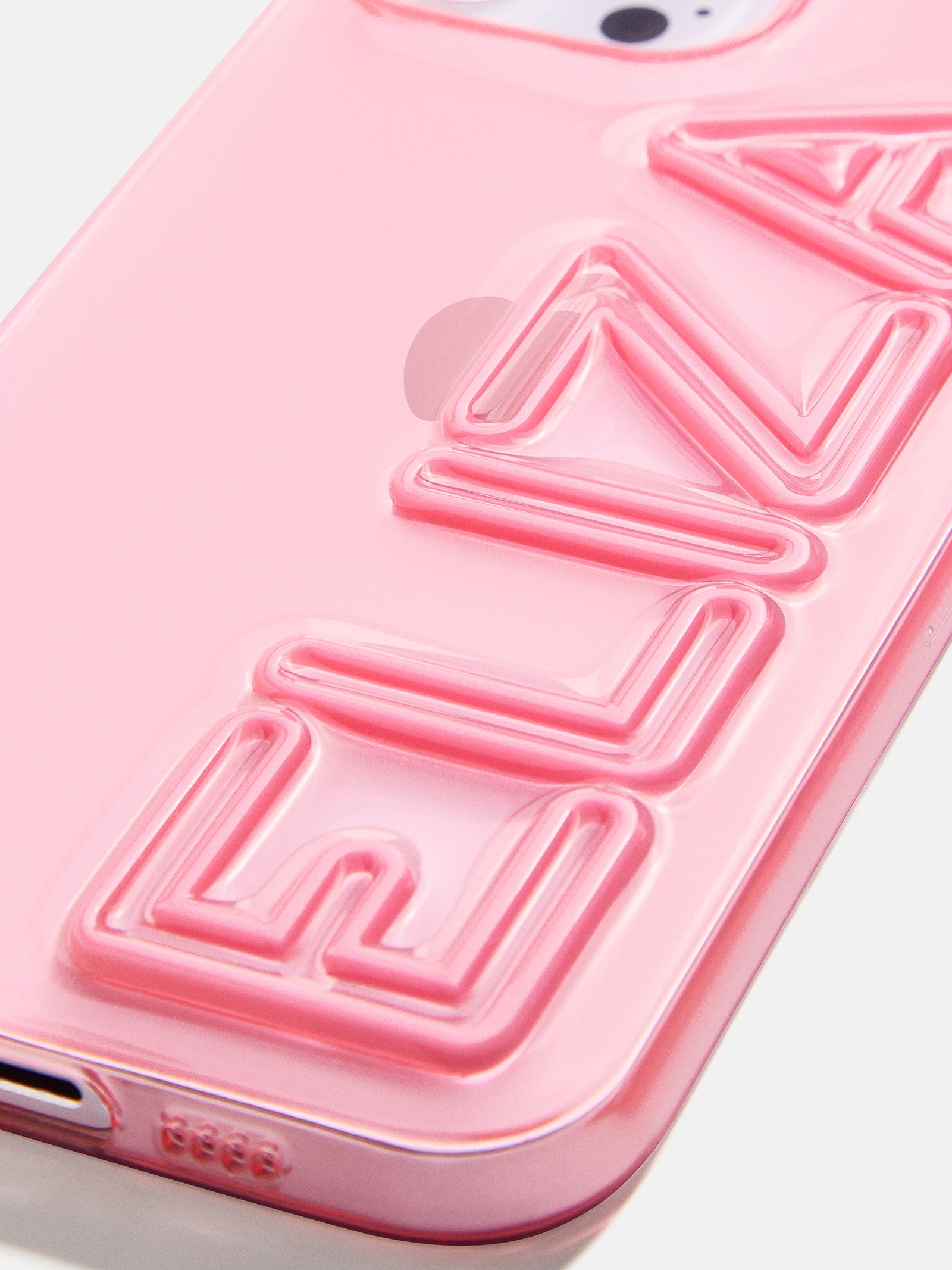 Fine Line Custom iPhone Case - Transparent Pink/Pink - Image 2