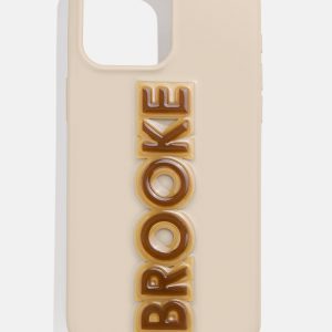 Block Font Custom iPhone Case - Beige/Brown