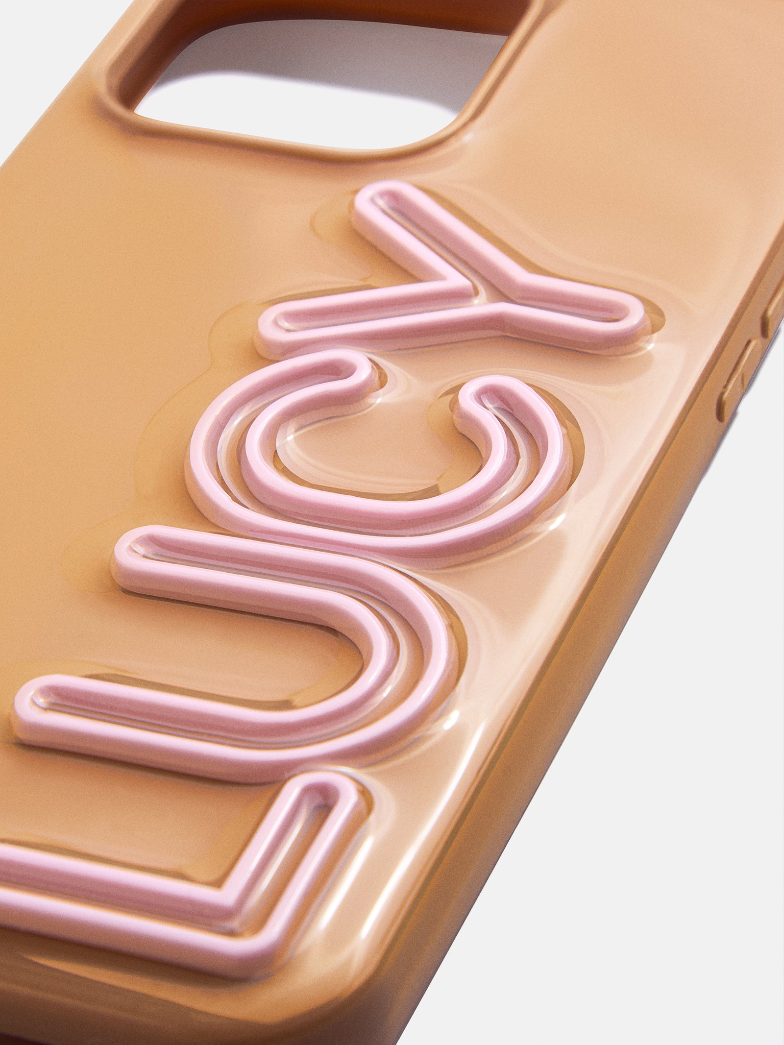 Fine Line Custom iPhone Case - Brown/Blush - Image 2