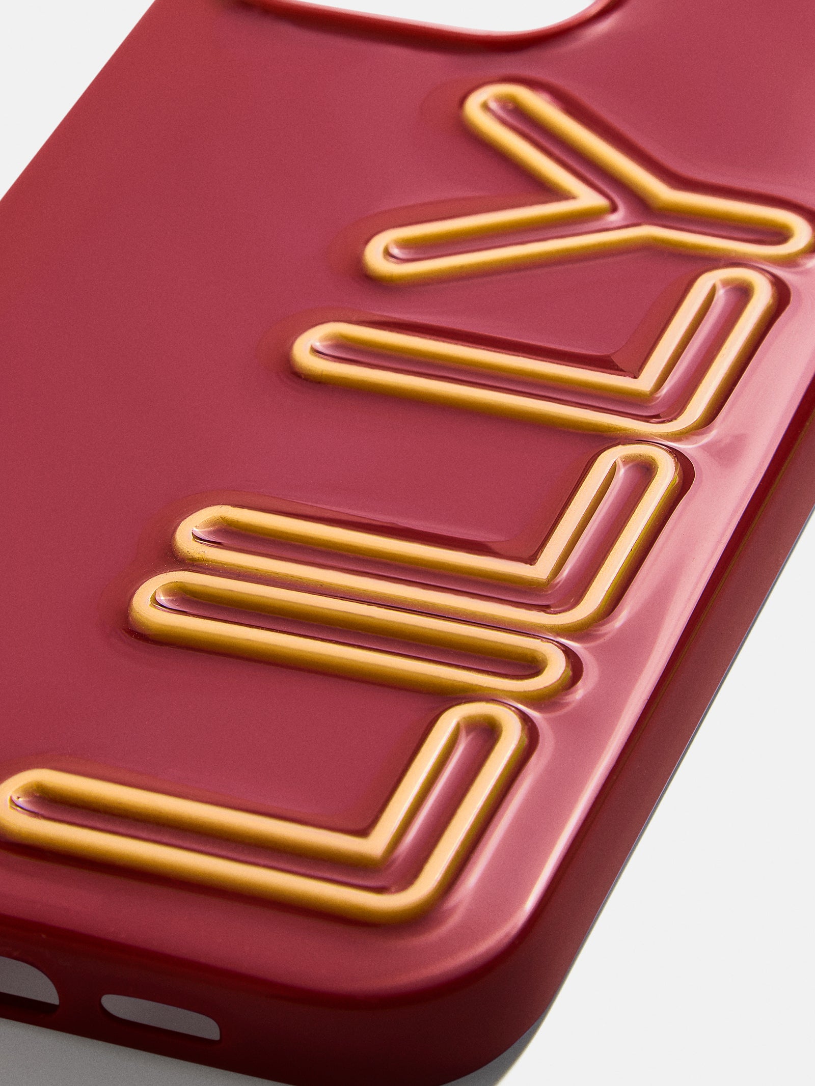 Fine Line Custom iPhone Case - Dark Red/Rose - Image 2