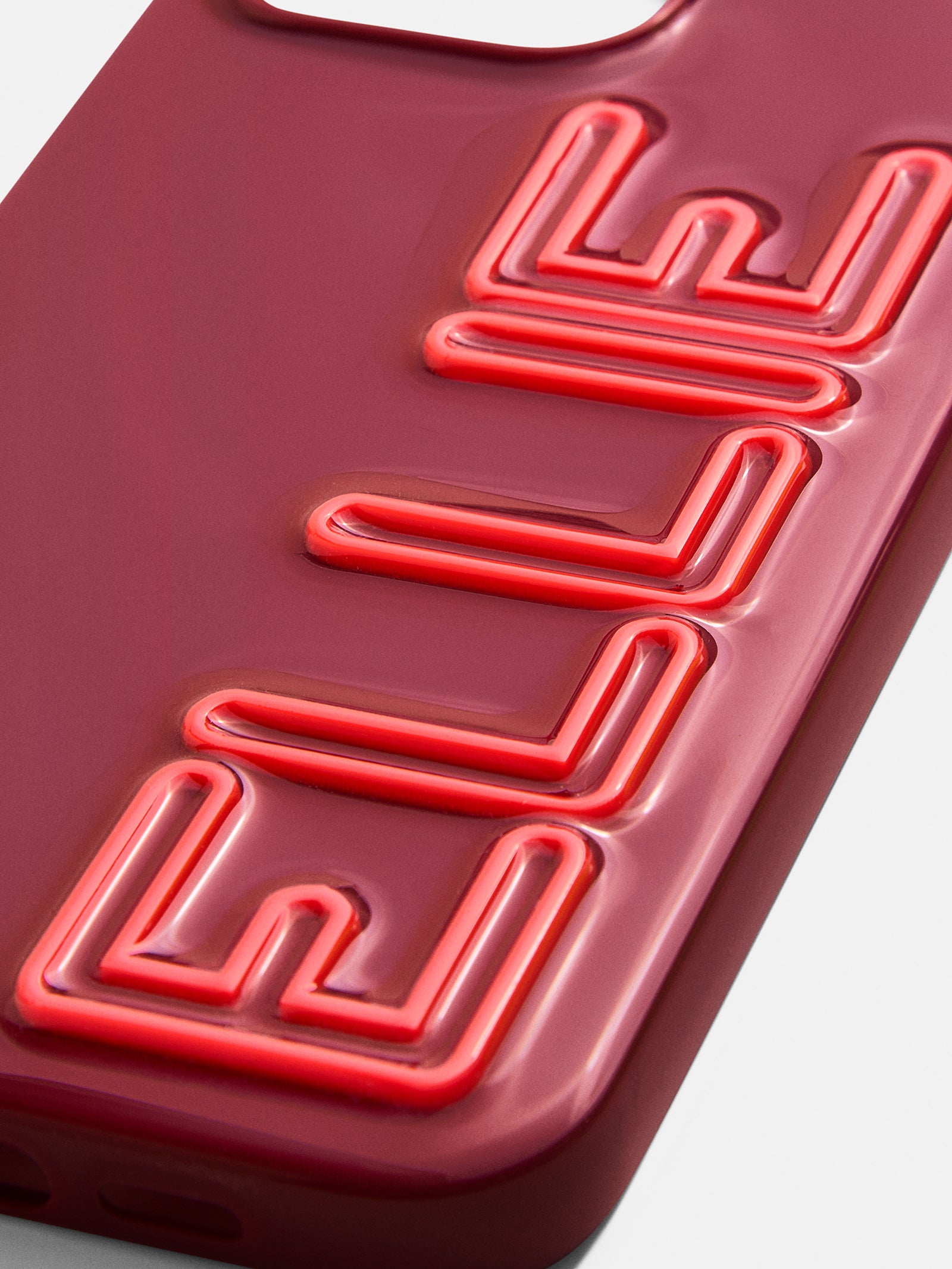 Fine Line Custom iPhone Case - Dark Red/Bright Red - Image 2