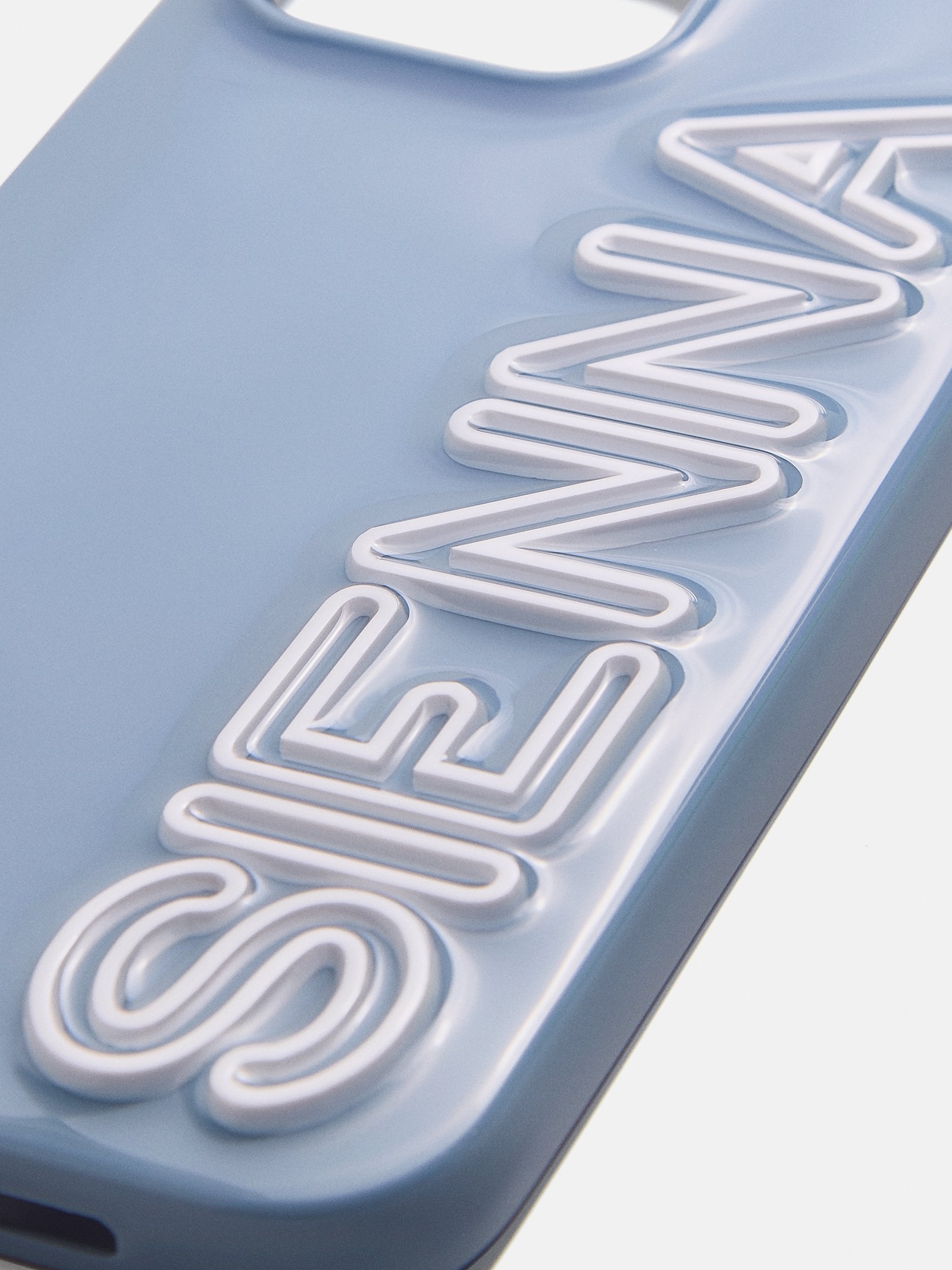 Fine Line Custom iPhone Case - Slate Blue/White - Image 2