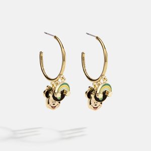 Disney Minnie Mouse Somewhere Over The Rainbow Hoop Earrings - Minnie Mouse