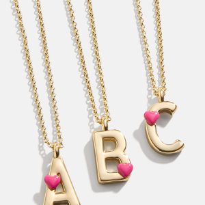 Kids' Heart Initial Necklace - Gold