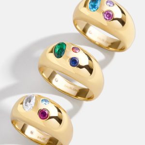 18K Gold Custom Birthstone Ring - Gold