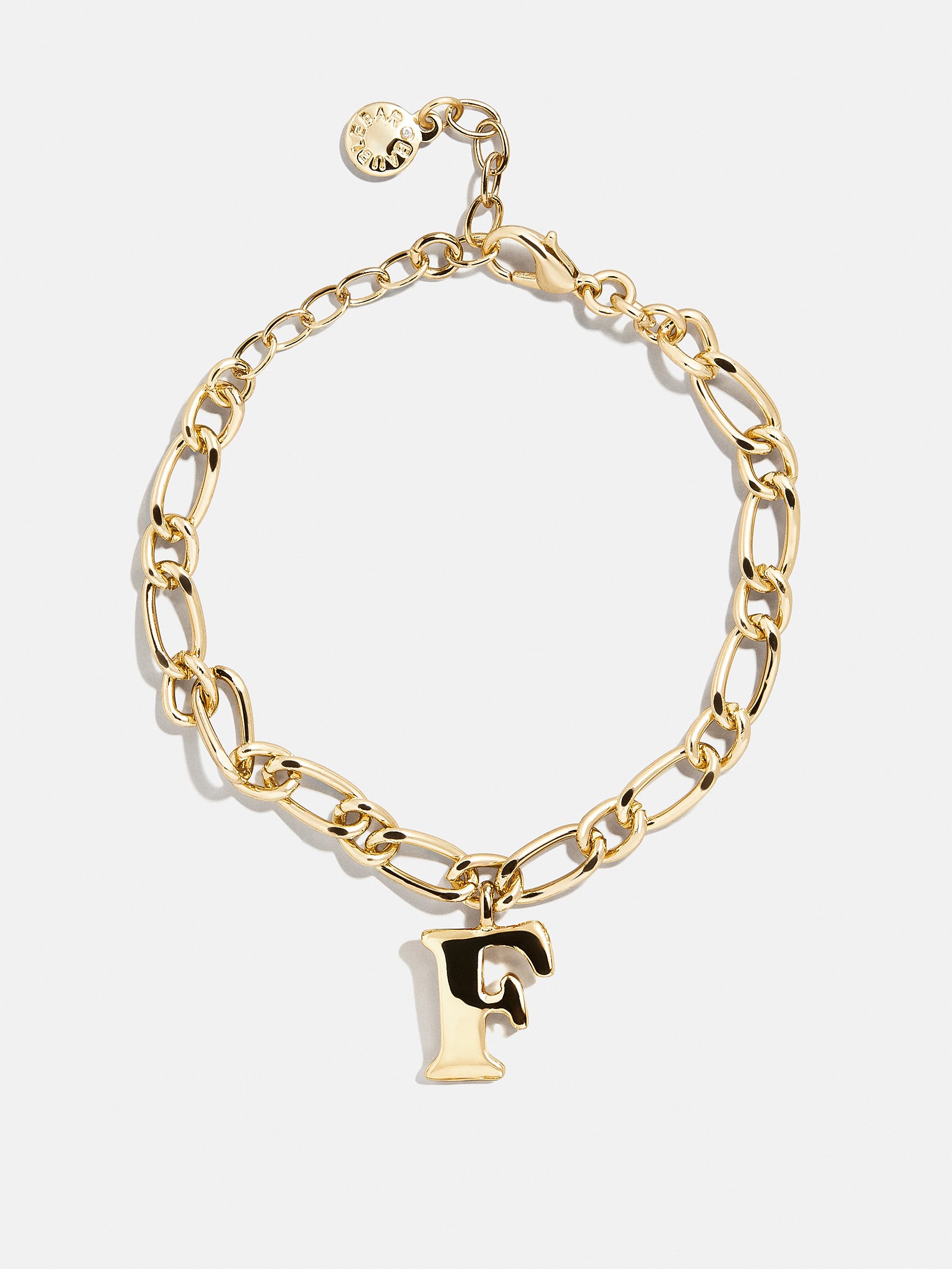 Chunky Charm Initial Bracelet - Gold - Image 9