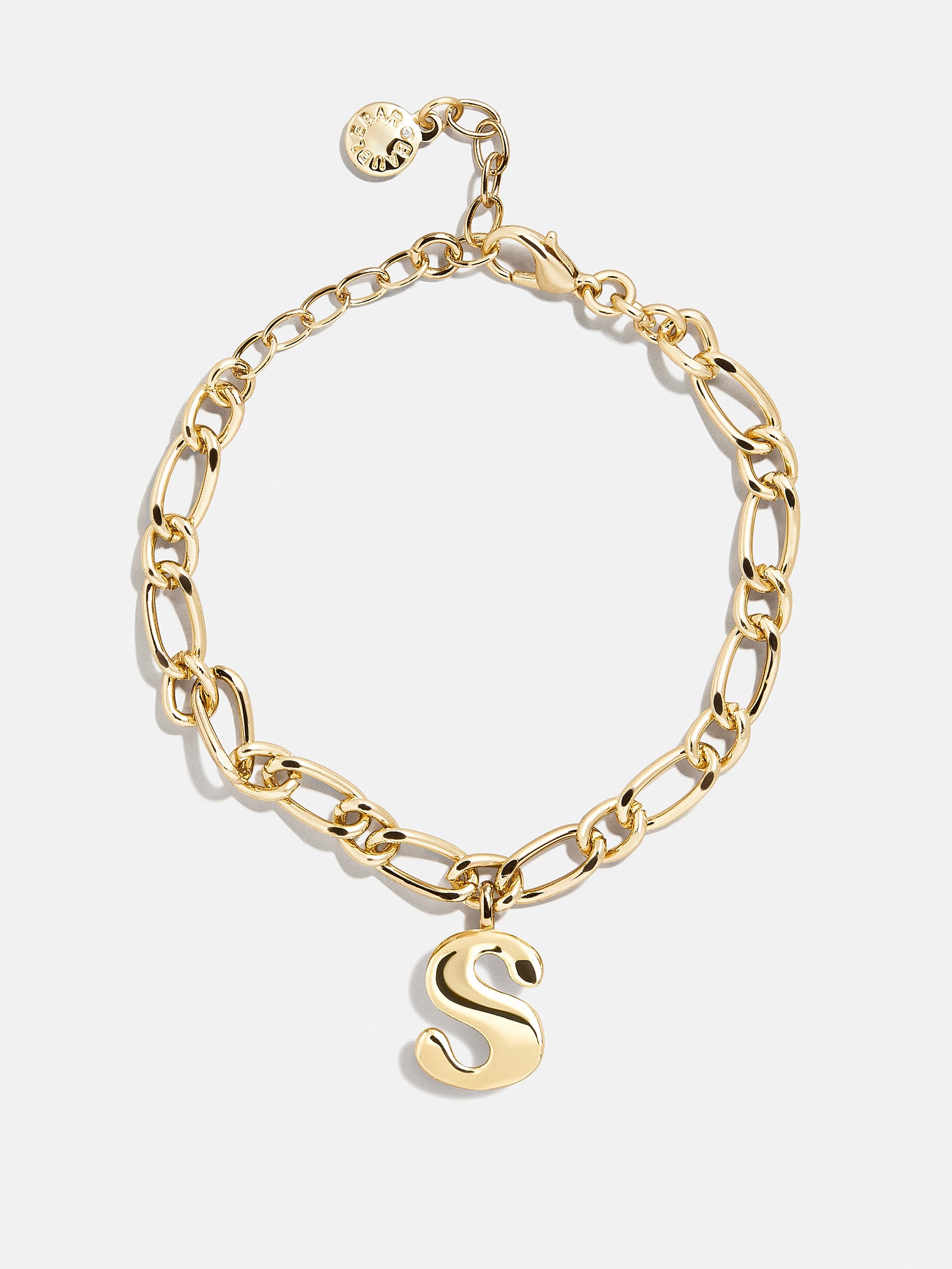 Chunky Charm Initial Bracelet - Gold - Image 21