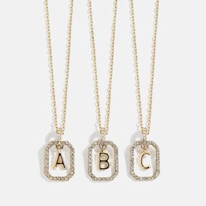 Alicia Initial Necklace - Gold/Pav??