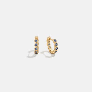 Jessica 18K Gold Birthstone Earrings - Sapphire