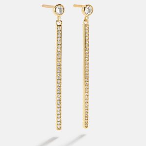 18K Gold Bella Earrings - Gold/Pav??