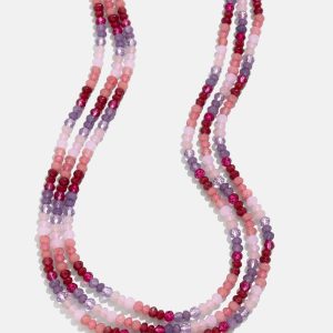 Lena Semi-Precious Layered Necklace - Pink