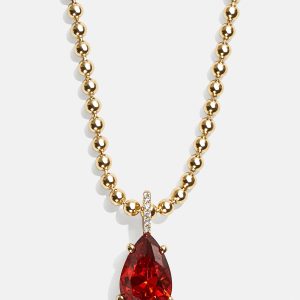 Esther 18K Gold Birthstone Necklace - Garnet