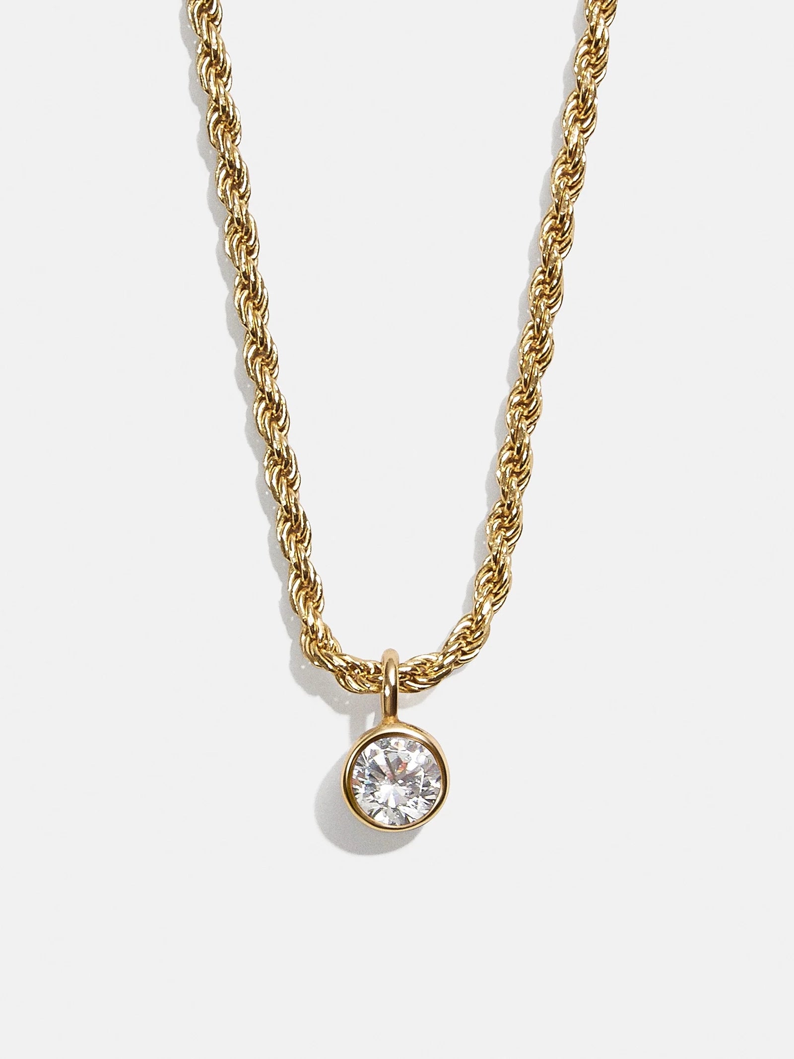 18K Gold Florence Birthstone Necklace - Crystal