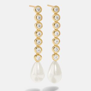 18K Gold Mabel Earrings - Gold/Pav??