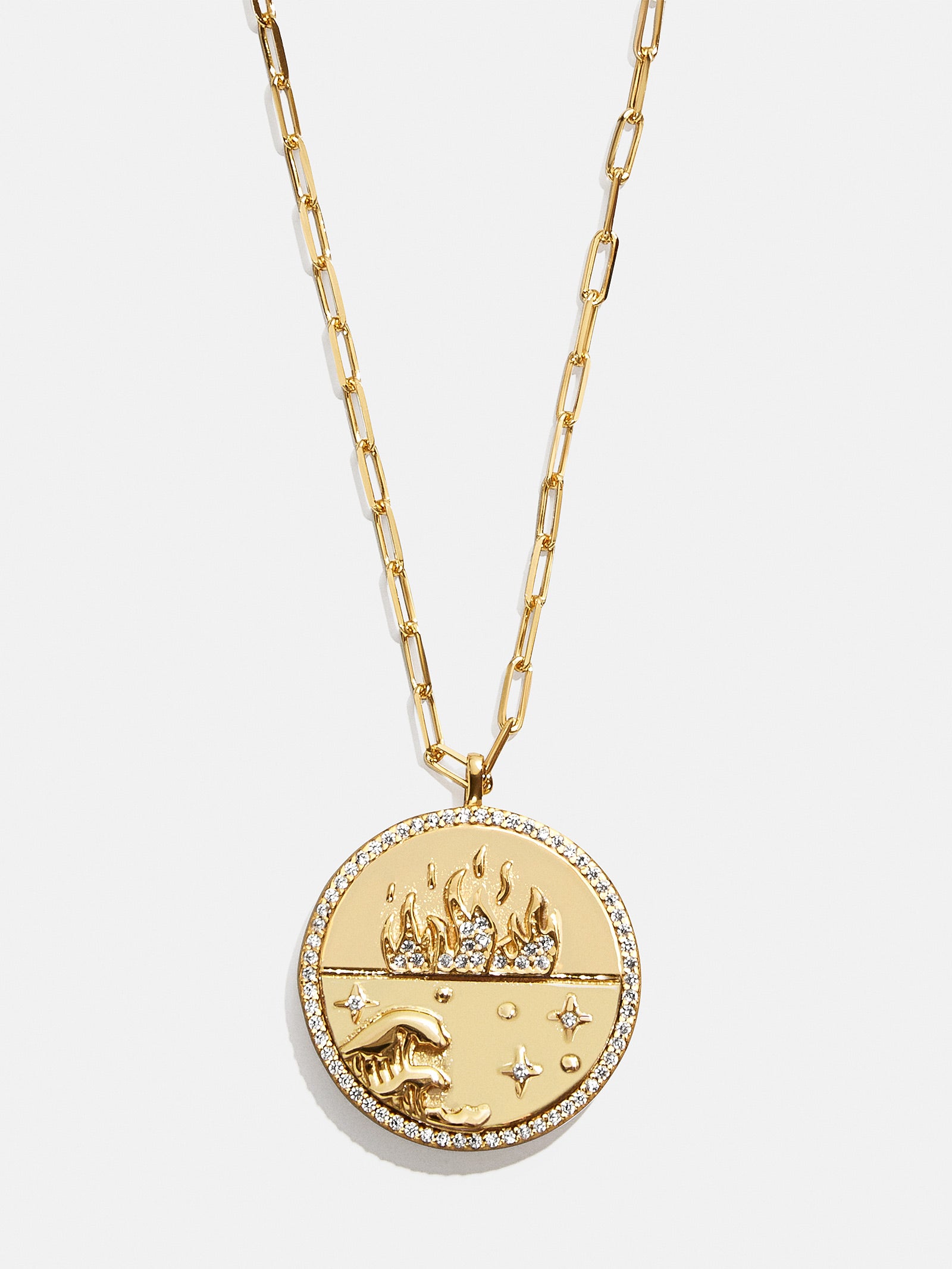 18K Gold Fire Reversible Pendant Necklace - Navy - Image 5