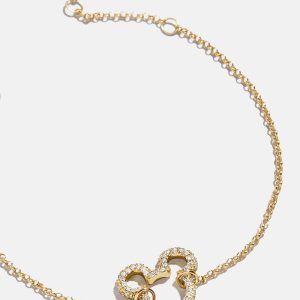 Disney Mickey Mouse 18K Gold Plated Sterling Silver Pav?? Bracelet - Gold/Pav??