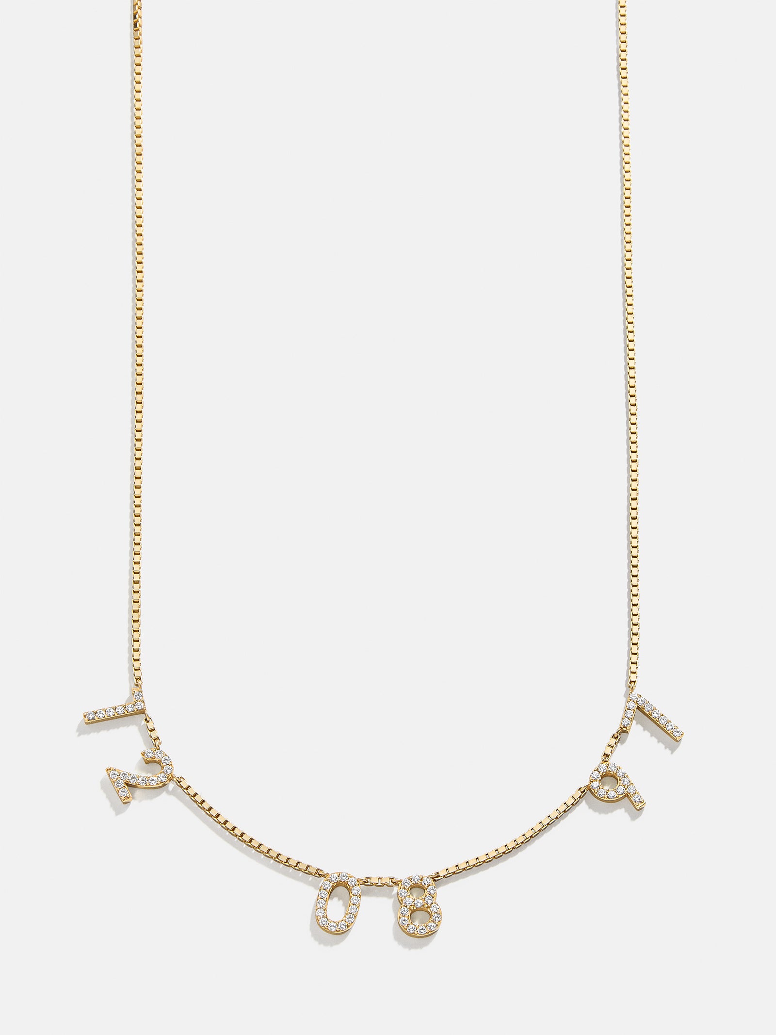 18K Gold Spaced Number Custom Necklace - S - Image 6
